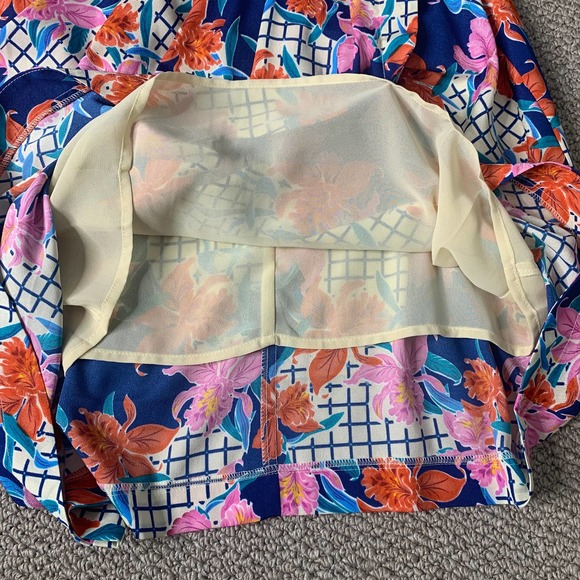 Yumi‎ Kim Womens Dress Size Medium Multicolor Check Floral Tulip Sleeveless - Picture 4 of 10